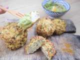 Galettes Chou fleur Quinoa dip avocat coriandre