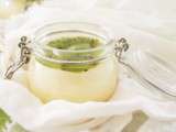 Mousse de mascarpone coulis kiwi-basilic