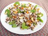 Salade de riz, lentilles, épinards, noix de cajou