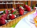 Tarte Amandine framboises et chocolat