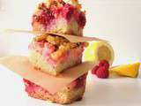 Lemon & raspberries crumble bars (barres citron & framboises façon crumble)