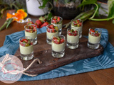 Panna cotta asperge vertes & gorgonzola ~ Fraises vinaigre balsamique