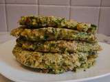 Galettes quinoa, petits pois et épinards