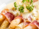 Asperges en gratin avec jambon et gorgonzola