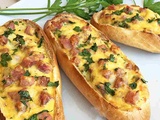 Baguette farcie au jambon et fromage