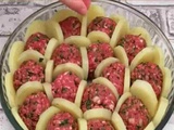 Boulettes de viande et patates gratinées