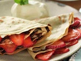 Crêpes au chocolat et fraises