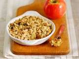 Crumble pomme, miel et muesli