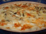 Gratin de fruits de mer à base de champignons