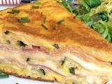 Omelette crêpe jambon-fromage