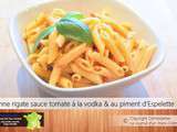 Penne rigate sauce tomate à la vodka & au piment d’Espelette