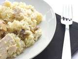 Risotto de poulet aux champignons