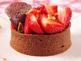 Tarte au chocolat et aux fraises