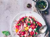 Salade de pastèque, tomates cerises & mozzarella