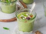 Soupe froide de courgette, feta, menthe & basilic