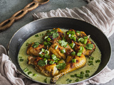 Poulet doré au curry vert