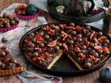 Tarte mousse au chocolat, amandes et figues