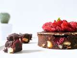 Brownie chocolat-framboises-noix de cajou