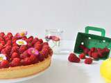 Tarte citron-framboises