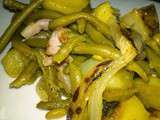 Haricots verts pommes de terre et lardons