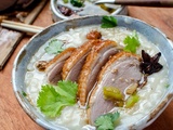 Congee au coco et canard laqué