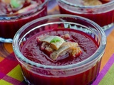 Gazpacho de betteraves, hareng fumé