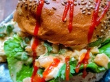 Kimchi and eggs salad sandwich