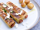 Poireaux farcis et grillés, feta