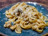 Tagliatelles au miso doux beurré et champignons