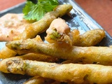 Tempura d'asperges vertes à la bru