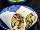 Wrap aux boulettes asiatiques et concombre