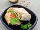 Wrap végétarien aux aubergines rôties et houmous