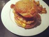 Burger cbbo (chicken bacon barbecue oignons) 100% maison a la plancha