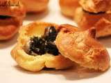 Gougères garnies aux escargots en persillade