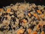 Risotto crevettes et champigonos noirs: un tour en cuisine