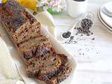 Banana bread, crème de sésame noir et pépites de chocolat (option vegan)