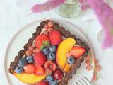 Tarte aux fruits d'été, flocons d'avoine et yaourt coco (vegan)