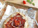 Tarte rustique tomates, prunes et parmesan (option sans lactose)