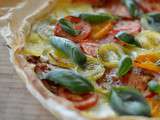 Tarte aux tomates anciennes, ricotta et basilic