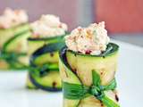 Courgettes roulees aux rillettes de thon