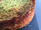 Quiche aux herbes fraiches sur croustillant de pomme de terre