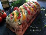 Terrine de poisson, aux poivrons, petits pois et carotte