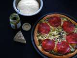 Pizza au pesto et Saint Nectaire