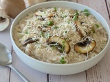 Risotto au poulet et champignons – Recette crémeuse et savoureuse