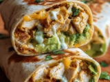 Avocado Ranch Chicken Burrito Wraps Recipe with Fresh Ingredients