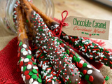 Chocolate Caramel Christmas Wands Holiday Recipe
