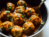 Coconut Curry Chicken Meatballs with Garlic Butter Sauce Recipe