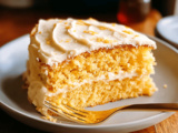 Cornbread Cake with Light Honey Whipped Buttercream Frosting