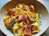 Pappardelle with Citrus and Slow-Roasted Salmon Recipe