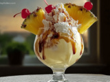Piña Colada Ice Cream Sundaes with Tropical Flavors and Creamy Texture